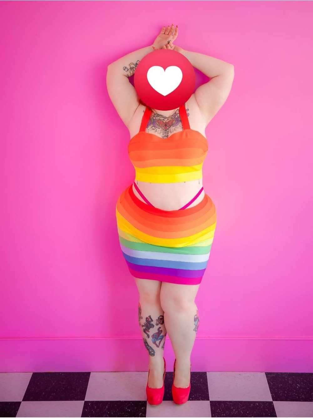 FASHION NOVA RAINBOW BANDAGE SKIRT SET